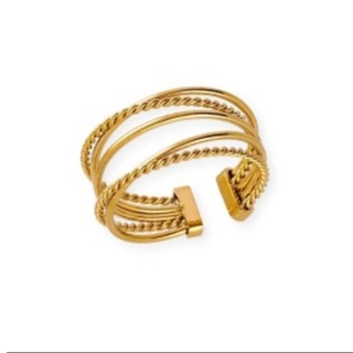 Anillo aros cruzados acero - Imagen 1