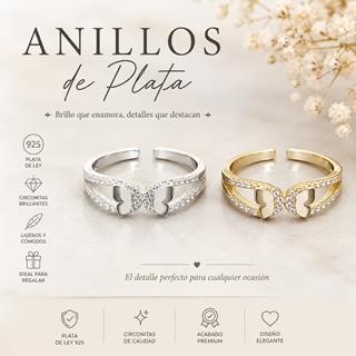 Anillo mariposa plata de ley - Imagen 1