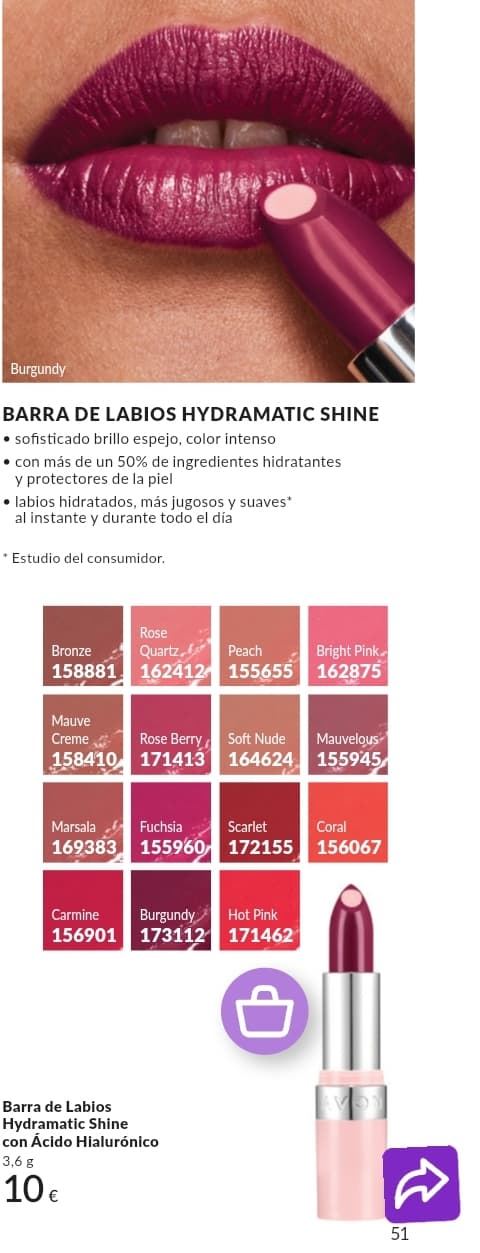 Barra de labios Hidramatic Shine - Imagen 1