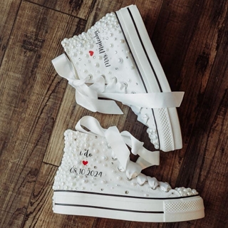 Bota Converse Chuck Taylor con perlas Boda - Imagen 1