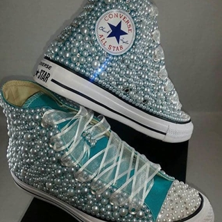 Bota Converse Chuck Taylor con perlas decoradas - Imagen 2