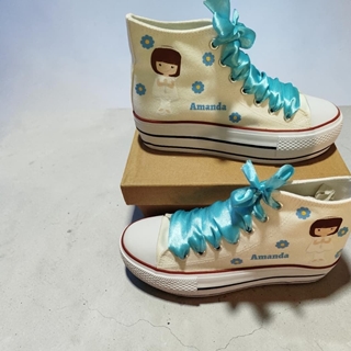 Bota Converse primera comunión azul - Imagen 2