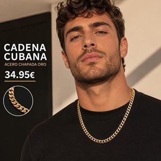Cadena cubana acero para hombre avancy - Imagen 1