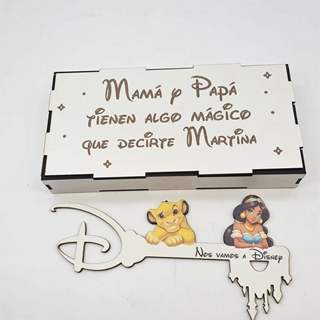 Cajita de madera con mensaje personalizado Walt Disney - Imagen 2