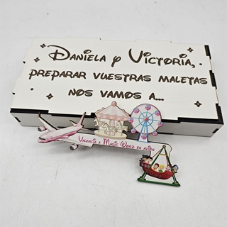 Cajita de madera personalizada nos vamos de viaje - Imagen 2