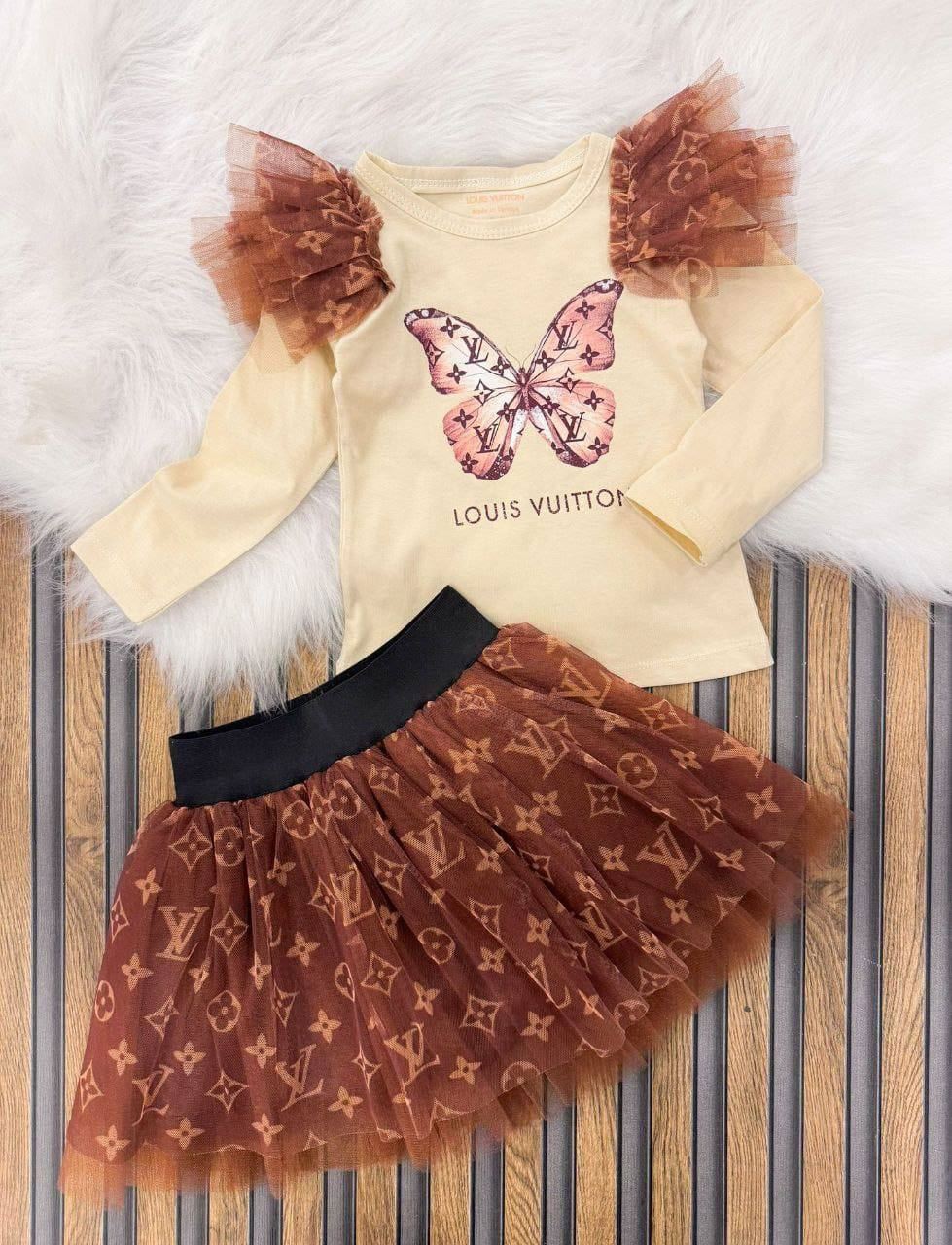 Camiseta y falda Louis Vuitton niña - Imagen 3