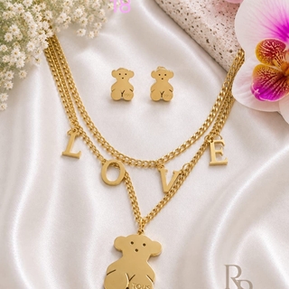 Conjunto collar doble cadena y pendientes Tous - Imagen 2