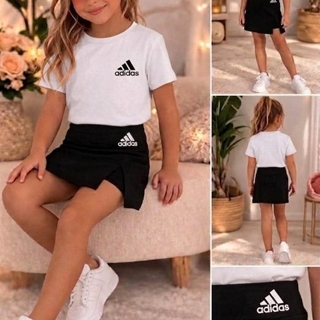 Conjunto de niña de camiseta y falda pantalón Adidas - Imagen 2