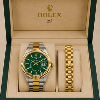 Conjunto reloj Rolex y pulsera de acero - Imagen 2