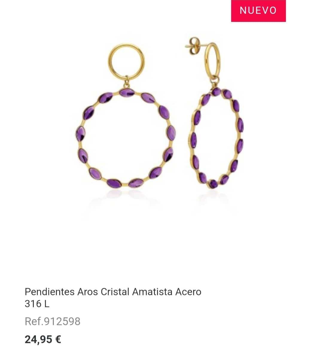 Pendientes aro amatista - Imagen 1