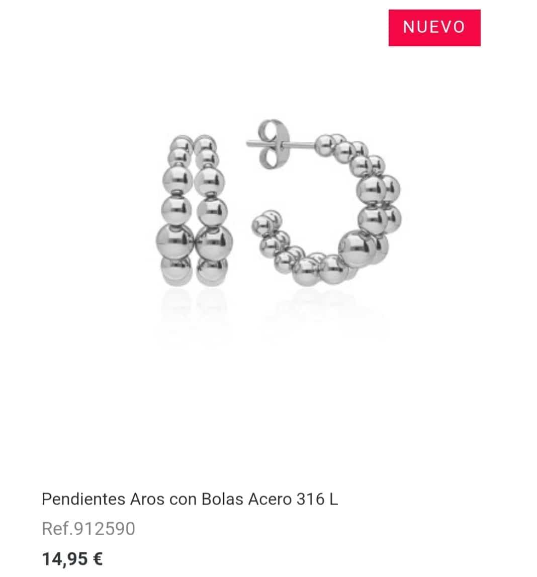 Pendientes aro con bolas - Imagen 1