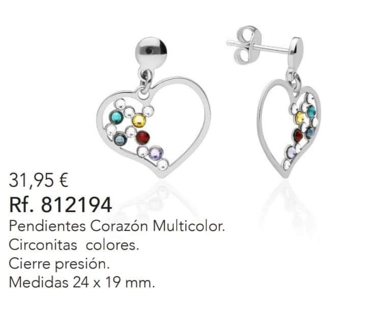 Pendientes corazón plata de ley - Imagen 1