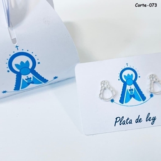 Pendientes Virgen del Rocío plata - Imagen 1