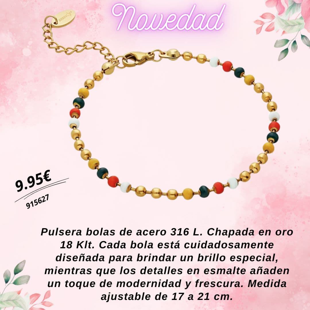 Pulsera bolas de colores - Imagen 1