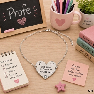 Pulsera corazón profesora - Imagen 1