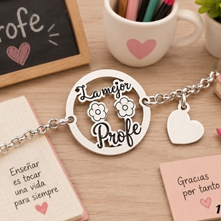 Pulsera de plata para profesoras - Imagen 1