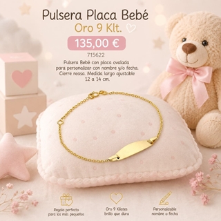 Pulsera exclava bebé oro 9 kilates - Imagen 1