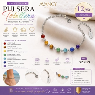 Pulsera tobillera minerales naturales - Imagen 1