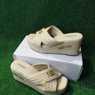 Sandalias cruzadas de esparto Bimba y Lola - Imagen 1