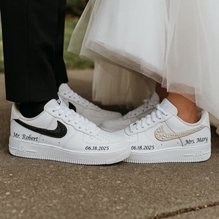 Zapatillas Air Force one Boda con perlas - Imagen 2